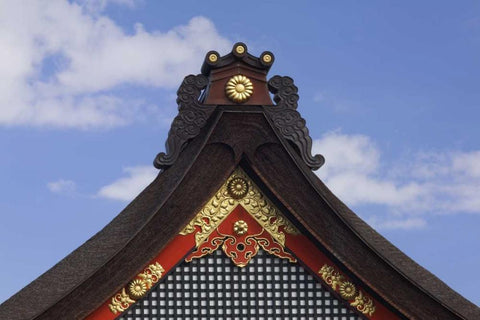 Japan, Kyoto Fushimi-Inari-Taisha Shrine roof Black Ornate Wood Framed Art Print with Double Matting by Flaherty, Dennis