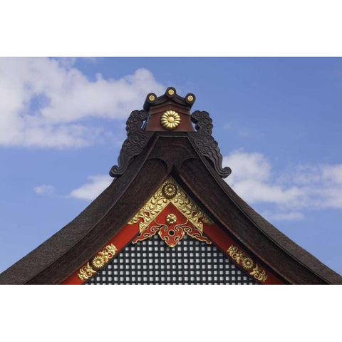 Japan, Kyoto Fushimi-Inari-Taisha Shrine roof Black Modern Wood Framed Art Print with Double Matting by Flaherty, Dennis