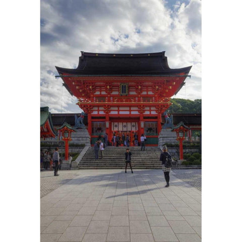 Japan, Kyoto Fushimi-Inari-Taisha Shrine Gold Ornate Wood Framed Art Print with Double Matting by Flaherty, Dennis