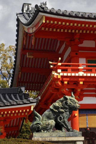 Japan, Kyoto Fushimi-Inari-Taisha Shinto shrine Black Ornate Wood Framed Art Print with Double Matting by Flaherty, Dennis