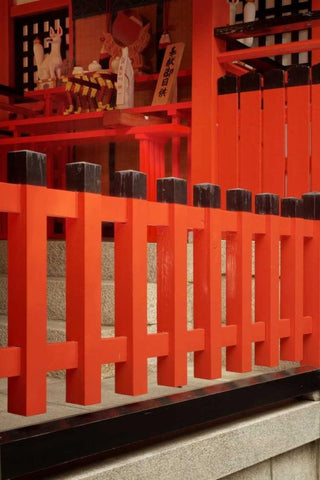 Japan, Kyoto Fushimi-Inari-Taisha Shinto shrine Black Ornate Wood Framed Art Print with Double Matting by Flaherty, Dennis