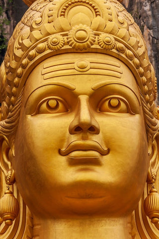 Kuala Lumpur- West Malaysia. Batu caves. The worlds tallest statue of Murugan- a Hindu deity Black Modern Wood Framed Art Print by Haseltine, Tom