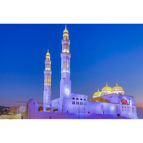 Middle East-Arabian Peninsula-Oman-Muscat-Bawshar-Muhammad Al Ameen Mosque in Bawshar Gold Ornate Wood Framed Art Print with Double Matting by Wilson, Emily M.