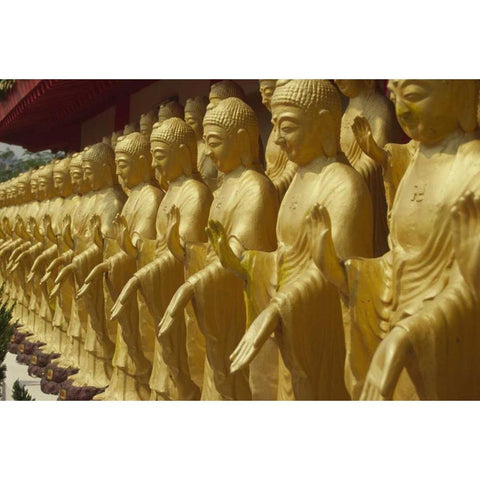 Taiwan, Foukuangshan Temple, Standing Buddha Black Modern Wood Framed Art Print by Satushek, Steve