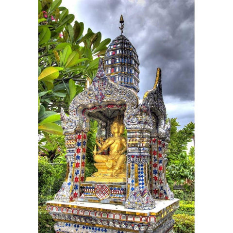 Ornate Wat Bangkungthien Kang, Bangkok, Thailand White Modern Wood Framed Art Print by Shimlock, Jones
