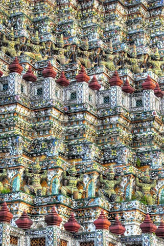 Thailand, Bangkok, Wat Arun Buddhist temple White Modern Wood Framed Art Print with Double Matting by Shimlock, Jones