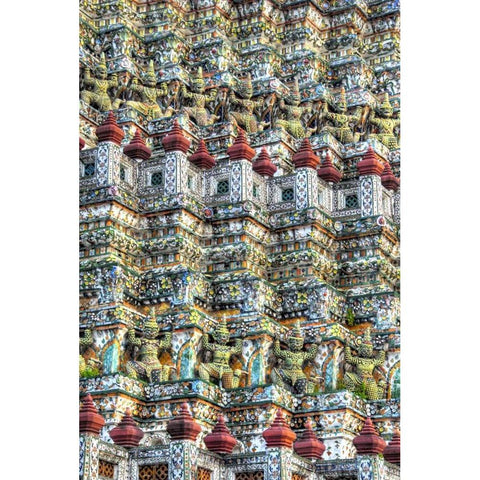 Thailand, Bangkok, Wat Arun Buddhist temple Gold Ornate Wood Framed Art Print with Double Matting by Shimlock, Jones