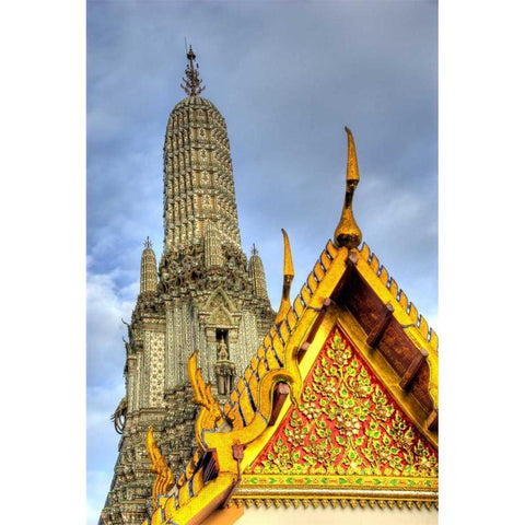Thailand, Bangkok, Wat Arun Buddhist temple Black Modern Wood Framed Art Print with Double Matting by Shimlock, Jones