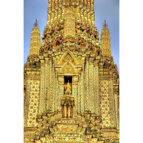 Thailand, Bangkok, Wat Arun Buddhist temple Gold Ornate Wood Framed Art Print with Double Matting by Shimlock, Jones