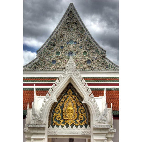 Thailand, Bangkok, Wat Bangkungthien Kang Black Modern Wood Framed Art Print by Shimlock, Jones