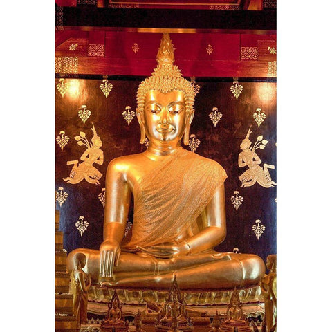 Thailand Golden Buddha Gold Ornate Wood Framed Art Print with Double Matting by Haseltine, Tom