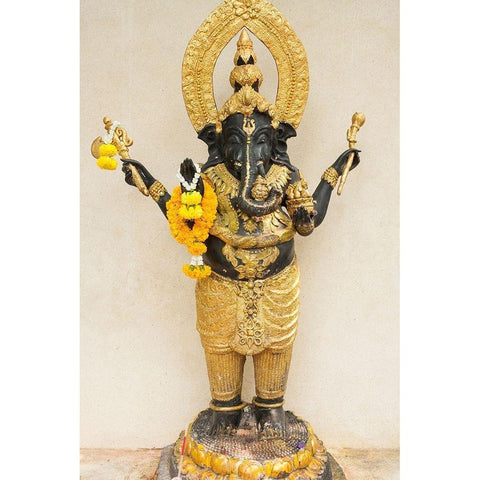 Thailand-Bangkok-Chinatown Statue of the elephant god-Ganesha Black Modern Wood Framed Art Print with Double Matting by Haseltine, Tom