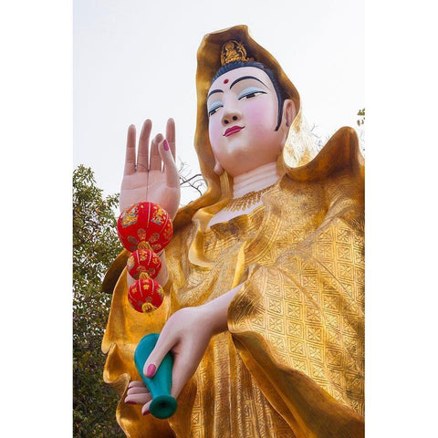 Thailand-Chonburi Province-Khao Sam Muk Shrine Statue of Sam Muk-a local spirit or deity Black Modern Wood Framed Art Print by Haseltine, Tom