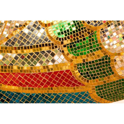 Thailand-Colorful mosaic abstract Black Modern Wood Framed Art Print by Haseltine, Tom