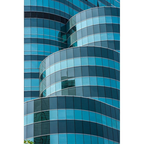 Thailand-Bangkok-Modern office building close-up Gold Ornate Wood Framed Art Print with Double Matting by Haseltine, Tom