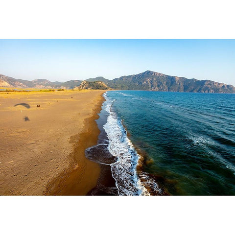 Iztuzu Beach-Dalyan-Koycegiz-Mugla-Turkey Black Modern Wood Framed Art Print by Kabas, Ali