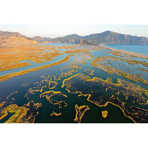 Dalyan-Koycegiz-Mugla-Turkey White Modern Wood Framed Art Print by Kabas, Ali