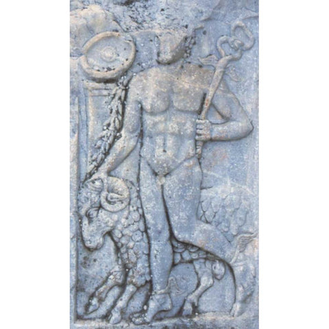 Turkey, Ephesus A Roman carving of Hermes White Modern Wood Framed Art Print by Noble Gardner, Nancy