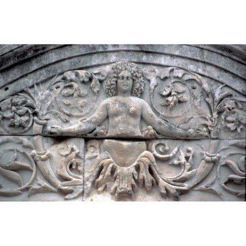 Turkey, Ephesus Carving of a goddess on a ruin Black Modern Wood Framed Art Print with Double Matting by Noble Gardner, Nancy