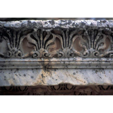 Turkey, Ephesus Classical Greek marble carvings Black Modern Wood Framed Art Print by Noble Gardner, Nancy