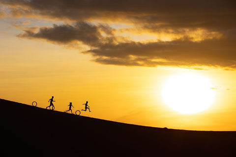 Vietnam-Nam Cuong dunes at Nha Trang-Cham People on their way to work Black Ornate Wood Framed Art Print with Double Matting by Norring, Tom