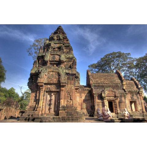 Banteay Srei, Angkor wat, Siem Reap, Cambodia Black Modern Wood Framed Art Print by Shimlock, Jones