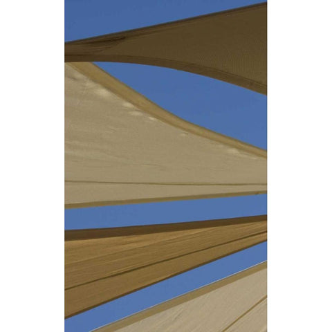 UAE, Fujairah Sand-colored canvas awnings Gold Ornate Wood Framed Art Print with Double Matting by Young, Bill