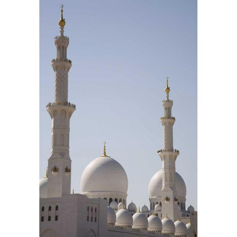 UAE, Abu Dhabi Sheikh Zayed Mosque White Modern Wood Framed Art Print by Young, Bill