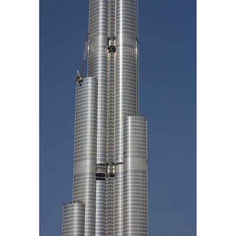 UAE, Dubai Tall skyscraper under construction Black Modern Wood Framed Art Print by Young, Bill