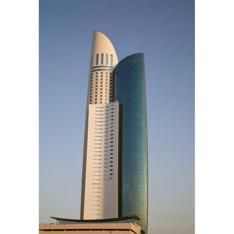 UAE, Dubai View of Park Place Tower Black Modern Wood Framed Art Print by Young, Bill