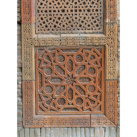Karakhanid mausoleum dating back to the 12th century City Uzgen Black Modern Wood Framed Art Print by Zwick, Martin