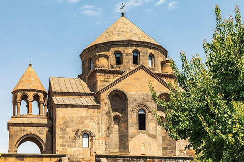 Armenia Armavir Province Vagharshapat Exterior view of the Saint Hripsime Church White Modern Wood Framed Art Print with Double Matting by Wilson, Emily