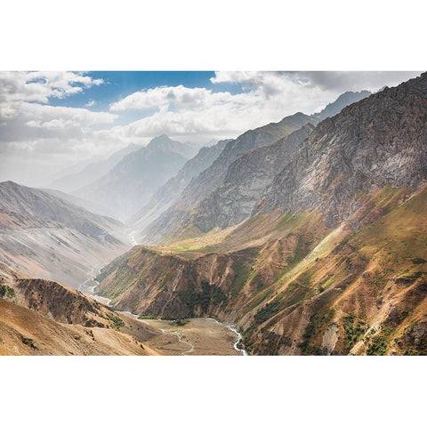 Pandzhkhok-Sughd-Tajikistan Canyon in the mountains of Tajikistan Black Modern Wood Framed Art Print by Wilson, Emily M.