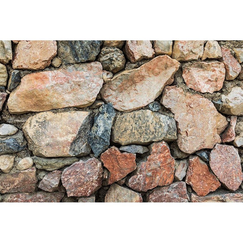 Anzob-Sughd Province-Tajikistan Stone wall in a mountain village Black Modern Wood Framed Art Print by Wilson, Emily M.