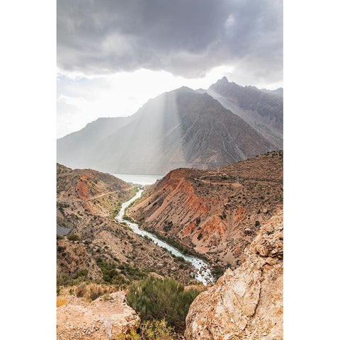 Iskanderkul-Sughd Province-Tajikistan The Yaghnob River and Iskanderkul Lake Black Modern Wood Framed Art Print by Wilson, Emily M.