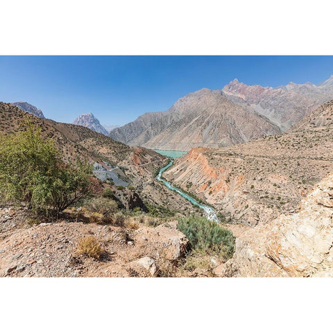 Iskanderkul-Sughd Province-Tajikistan The Yaghnob River and Iskanderkul Lake Black Modern Wood Framed Art Print by Wilson, Emily M.