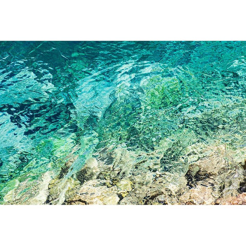 Haft Kul-Sughd Province-Tajikistan Abstract patterns in water of Nezhegon-Haft Kul-the Seven Lakes White Modern Wood Framed Art Print by Wilson, Emily M.