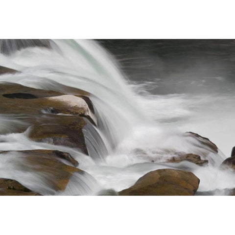New Zealand, South Island Maruia Falls Black Modern Wood Framed Art Print by Grall, Don