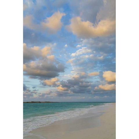 Bahamas, Little Exuma Island Sunset on seascape Black Modern Wood Framed Art Print with Double Matting by Paulson, Don