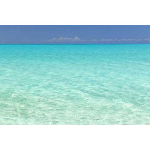 Bahamas, Little Exuma Island Aqua ocean water Black Modern Wood Framed Art Print with Double Matting by Paulson, Don