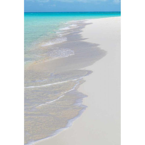 Bahamas, Little Exuma Is Ocean surf and beach Black Modern Wood Framed Art Print by Paulson, Don