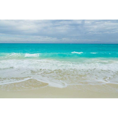 Bahamas, Little Exuma Island Ocean and beach Black Modern Wood Framed Art Print by Paulson, Don