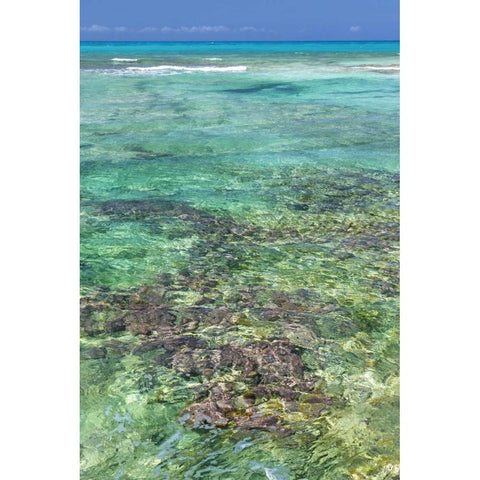 Bahamas, Exuma Isl Seascape of clear ocean water Black Modern Wood Framed Art Print by Paulson, Don