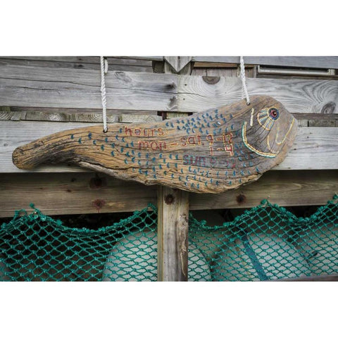 Bahamas, Exuma Island Sign at park headquarters White Modern Wood Framed Art Print by Paulson, Don