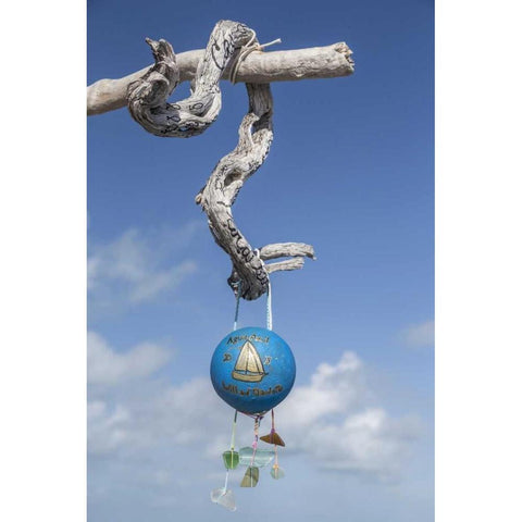 Bahamas, Exuma Isl Mobile on top of BooBoo Hill Black Modern Wood Framed Art Print by Paulson, Don