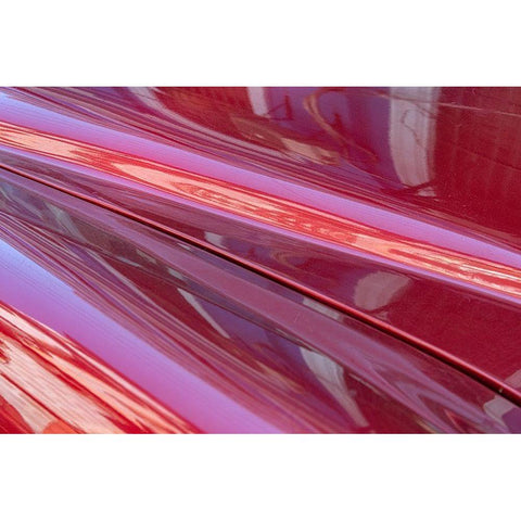 Close-up of reflections in a classic red American car in Vieja-old Habana-Havana-Cuba Black Modern Wood Framed Art Print by Miglavs, Janis