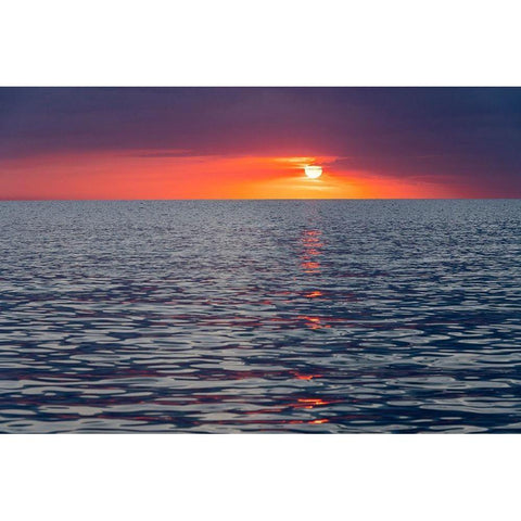 Sunset sky with clouds over ocean seen from La Boca-Cuba Black Modern Wood Framed Art Print with Double Matting by Miglavs, Janis