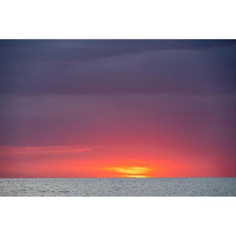 Sunset sky with clouds over ocean seen from La Boca-Cuba Gold Ornate Wood Framed Art Print with Double Matting by Miglavs, Janis