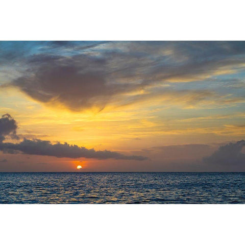 Caribbean-Grenada-Mayreau Island Caribbean sunset Gold Ornate Wood Framed Art Print with Double Matting by Jaynes Gallery