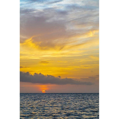 Caribbean-Grenada-Mayreau Island Caribbean sunset Black Modern Wood Framed Art Print with Double Matting by Jaynes Gallery